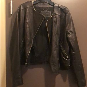 BCBG MaxAzria calf leather jacket